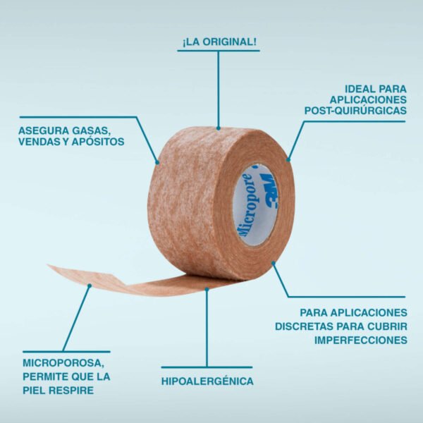 MICROPORE PIEL 12 * 3 UNIDAD