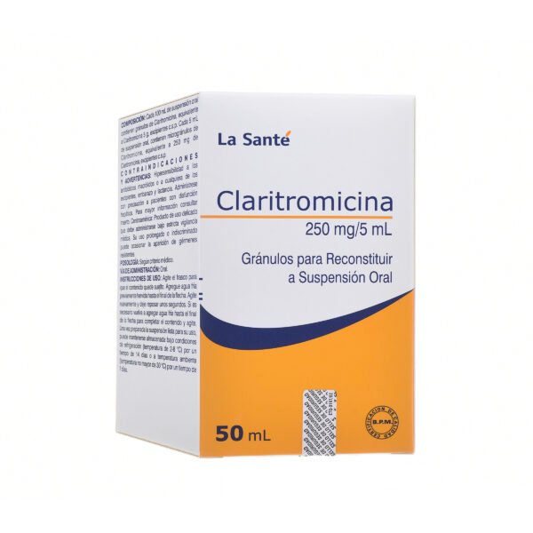 CLARITROMICINA 250MG/5ML  SUSPENSION FCO X 50 ML