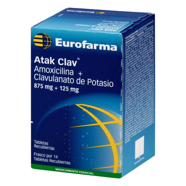 ATAK CLAV 875 MG  - AMOXICILINA + CLAVULANICO CAJA X 14 TBS