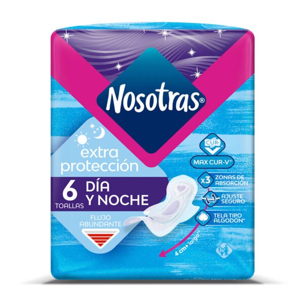TOALLAS HIGIENICAS NOSOTRAS EXTRAPROTECCION TELA DIA Y NOCHE PAQ  X 6UNDS