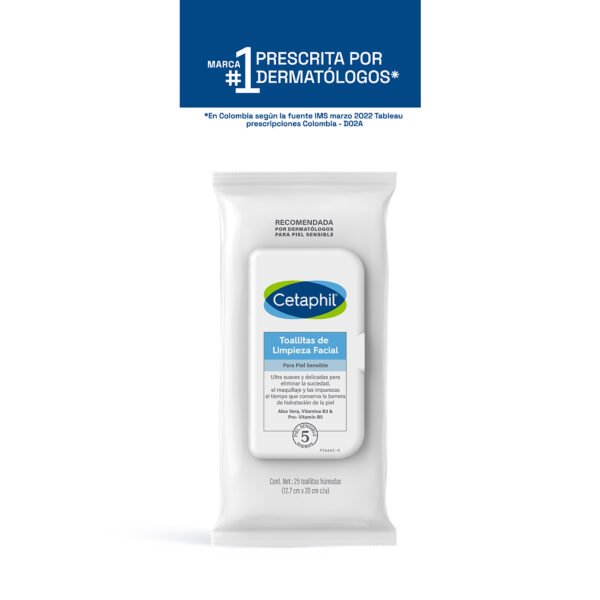 TOALLITAS DE LIMPIEZA FACIAL CETAPHIL PAQ X 25 UNDS