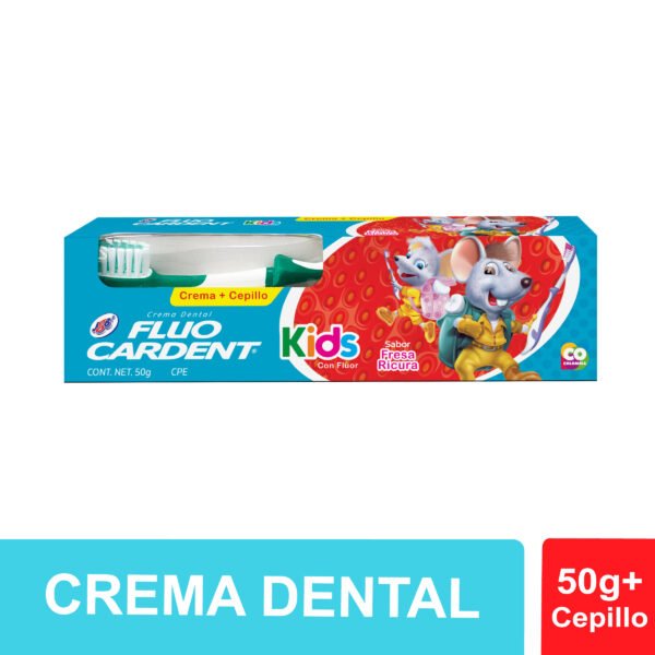 FLUO CARDENT KIDS + CEPILLO CAJA X 50GR