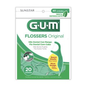 HILO DENTAL CON MANGO FLOSSER GUM BOLSA X 20 PIEZAS