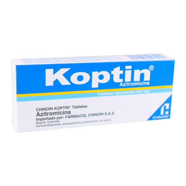 KOPTIN 500 MG 3 TABLETAS (AZITROMICINA) CAJA X 3