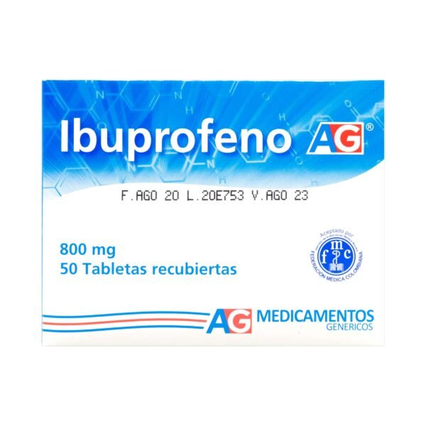IBUPROFENO 800 MG 50 TABLETAS AG BLISTER X 10 UNDS