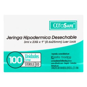 JERINGA ALFA 3P 3 ML 23 X 1 CAJA X 100 UND