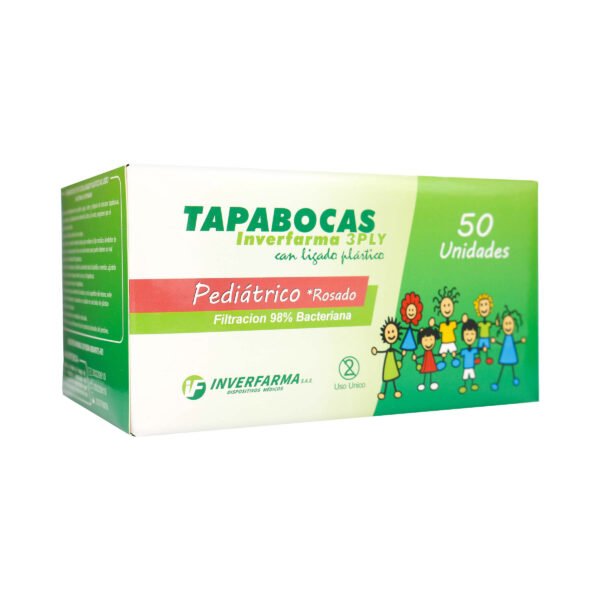 TAPABOCA PEDIATRICO ROSA CJ X 50 UND