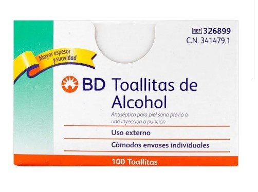 TOALLITAS ALCOHOLADAS BD CAJA X 100 UNDS