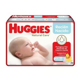 PAÑAL HUGGIES NAT CARE P1 PAQ X 50 UNDS