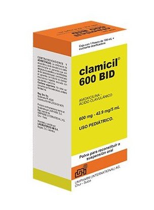 CLAMICIL BID 600 MG SUSP - AMOXICILINA + CLAVULANICO FCO X 100 ML