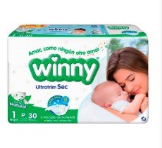 PAÑAL WINNY ULTRATRIM SEC VERDE ETP 1 + PAÑITOS PAQUE X 30