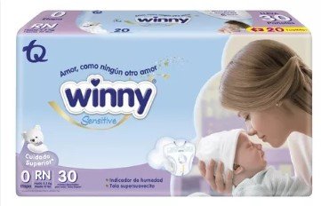PAÑAL WINNY SENSITIVE ETP 0 X 30 + PAÑITOS 30 UNIDADES