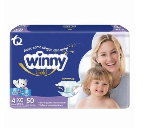 PAÑAL WINNY ULTRATRIM GOLD ETP 4 + TOALLITAS PAQ X 50