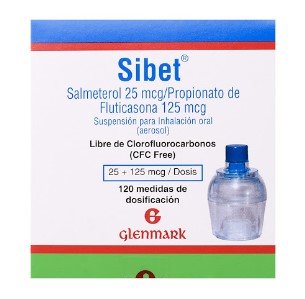SIBET SALMETEROL 25MCG/ FLUTICASONA 125 MG INHA X 120 DOSIS