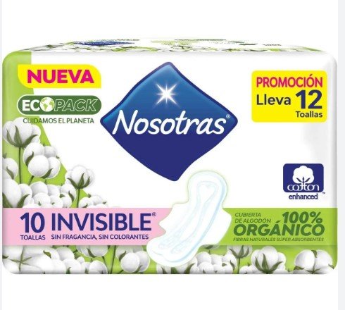 TOA.NOSOTRAS INVISIBLE ORGANICA 10+2 UND PAQUETE
