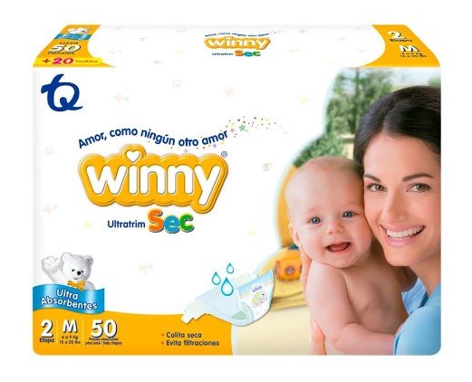PAÑAL WINNY SEC ETP 2 + TOALL X 20 ALOE PAQ X 100