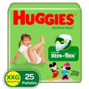 PAÑAL HUGGIES ACTIVE SEC ET.5 XXG PAQ X 25 UNDS