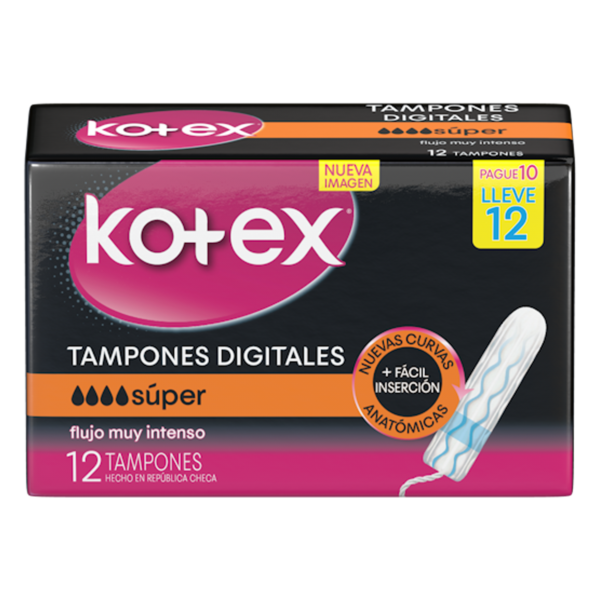 TAMPONES DIG.KOTEX SUP.PAGUE 10 LLEVE 12 CAJA