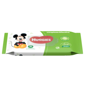 TOALLAS HUMEDAS HUGGIES LIMPIEZA EFECTIVA VERDES PAQX 16UNDS