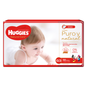 PAÑAL HUGGIES NAT CARE  ET. 3 PAQUE X 50