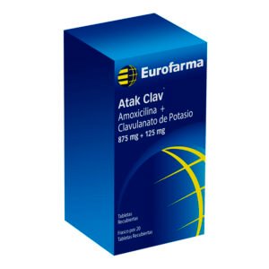 ATAK CLAV 875 MG  - AMOXICILINA + CLAVULANICO CAJA X 20 TBS