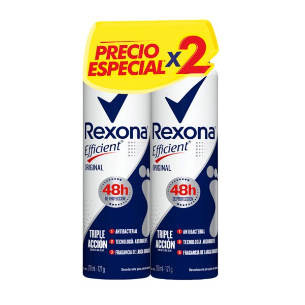 2 TALCO REXONA EFF ORIG SPRAY 210ML P.E OFERTA