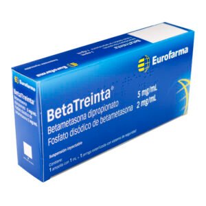 BETATREINTA 5MG+2MG/ML - BETAMETASONA-FOSFATO DISODICO AMP INY X 1ML