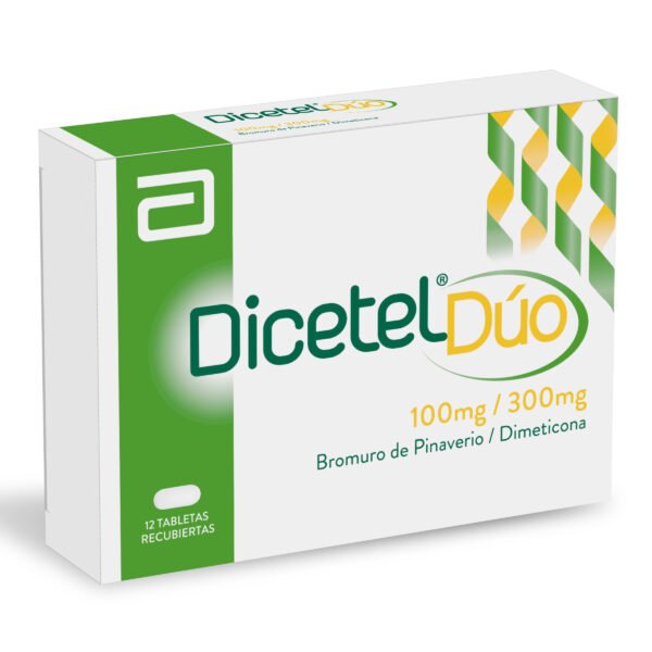 DICETEL DUO 100/300M - BROMURO DE PINAVERIO-DIMETICONA CAJA X 12 TBS