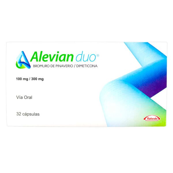 ALEVIAN DUO 100/300MG - BROMURO DE PINAVERIO-DIMETICONA CAJA X 32 CAPS