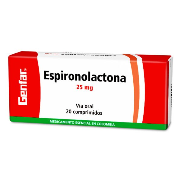 ESPIRONOLACTONA 25 MG CAJA X 20 TBS