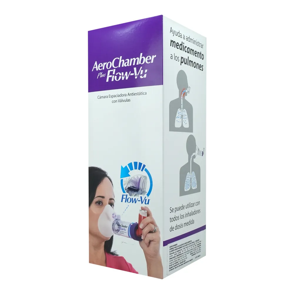 AEROCHAMBER PLUS FLOW MORADA MASCARA SMALL